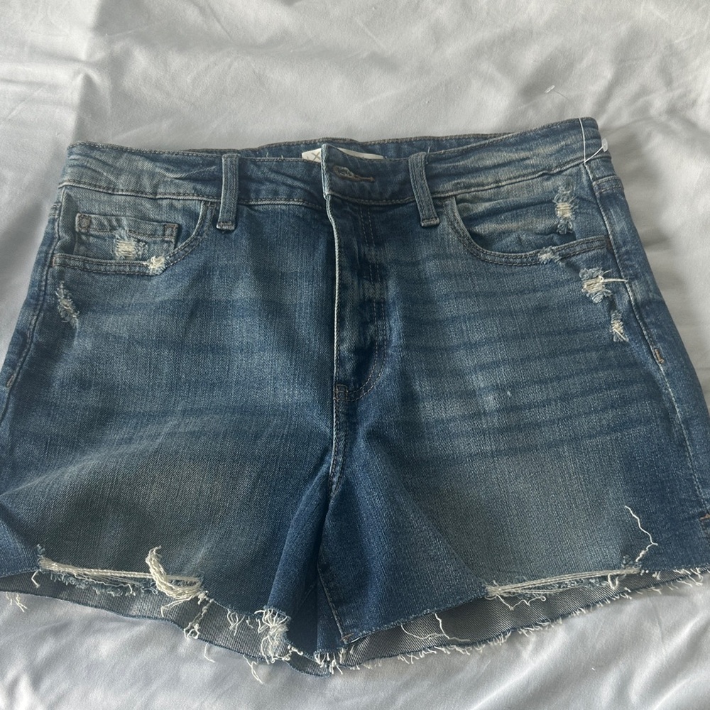 Willow + Root Denim Distressed Women's Shorts - Blue